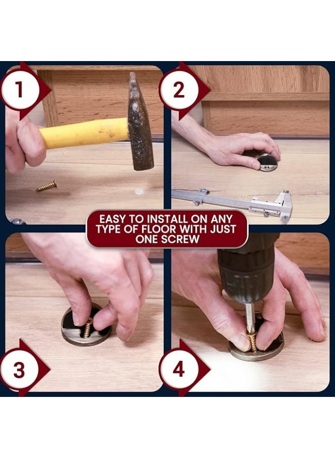 مصد باب نصف كروي مثبت على الارض من الستانلس ستيل الممتاز 304 والمطاط من منتجات ان واي سي او المعمارية - مصد باب شديد التحمل لحماية الحائط - مصد باب بنمط عصري متعدد الاستخدامات - 1.7 بوصة × 0.9 بوصة - Image 4